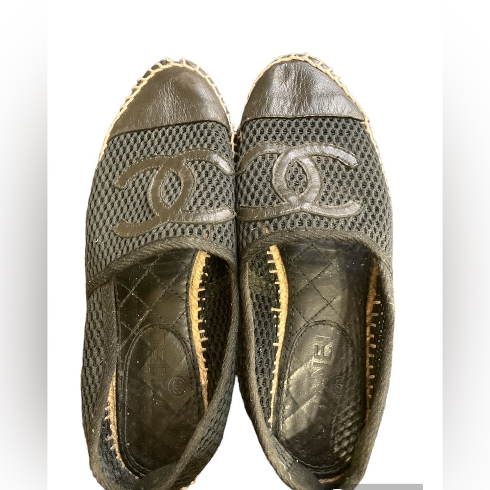 Chanel Mesh Logo Espadrilles